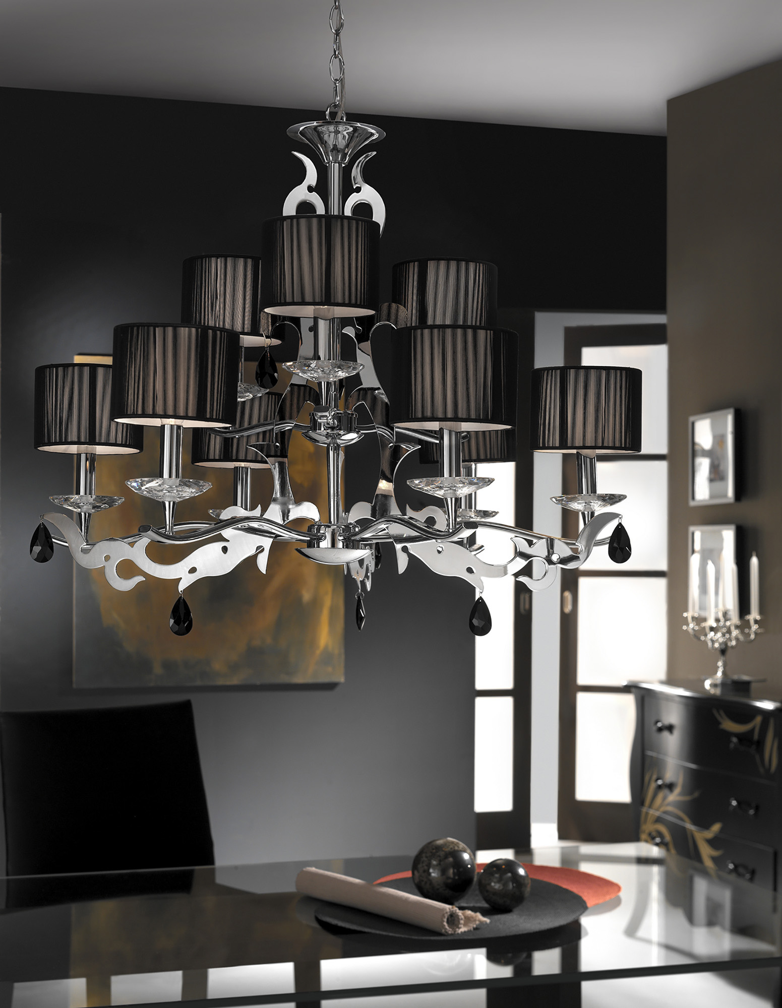 Acanto Polished Chrome Ceiling Lights Mantra Multi Arm Fittings